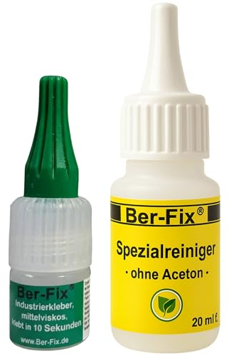 Ber-Fix Industriekleber mittelviskos 4g – Universal-Reparatur | mit Reiniger; CA-Kleber für präzise Reparaturen