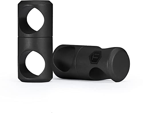 KeyUnity KA07 Connecteur porte-clés pivotant en titane 2 pièces, anti-emmêlement Rotation à 360° pour mousqueton et anneaux fendus (Noir)