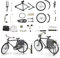 xinrongda Bicycle Model Scale DIY,1:10 Mini Bike Model Retro, Classic Handmade DIY Fahrraddekoration Modell, Art Dekoration Ornamente für Home Office, Schwarz