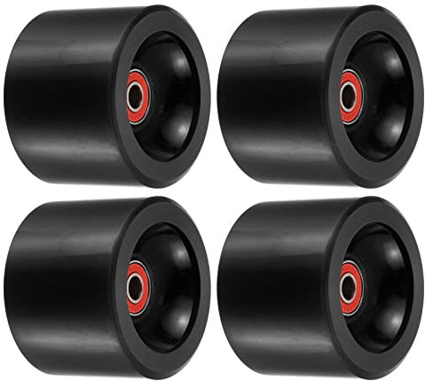 PATIKIL 4Paket 70mm 78A Langboard Räder mit Rot ABEC-9 Lager Weich Cruiser Räder Straße Räder für Skateboards Skateboard Rad PU Schwarz