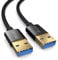 PAXO USB A-A 0,3m Verbindungskabel, 10 Gbit/s, USB 3.2 Gen2, Abwärtskompatibel mit USB 3.0, A-Stecker auf A-Stecker, schwarz, Stoffmantel