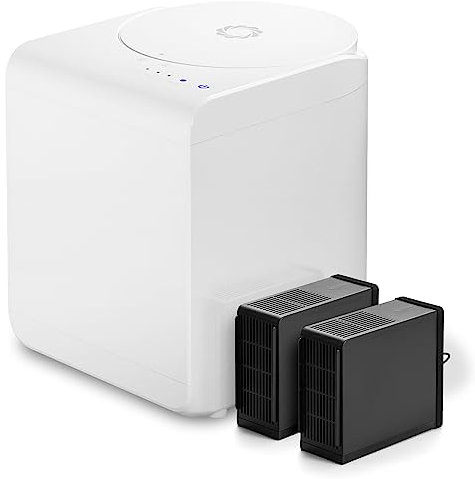 Airthereal Revive R500 Composteur électrique de cuisine SHARKSDEN® Tri-lame, transforme les déchets alimentaires et les restes en engrais naturel pour plantes, blanc perle brillant