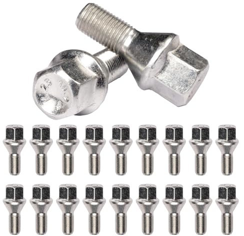 20 Bulloni Ruota Compatibili con Fiat 500X 500L Tipo Fissaggio Ruote Gomme Cerchi in Acciaio Lega Ferro Made in Italy M12x1,25