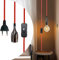 JZCDR E27 Metall Lampenfassung mit Schalter und EU Stecker, Pendelleuchte mit Netzkabel und Lampensockel, Textilkabel mit Fassung,Kabel Hängeleuchte, Ideale Lampenaufhängung für Hängeleuchten (A-5M)