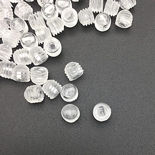 ASIORI Schrauben-Muttern-Set, 50 Teile/Satz M3 M4 M5 M6 Kunststoff-Madenschraube, transparent, durchsichtig, Madenschraube, Schlitzschraube (Size : M6 X 4)