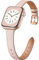 CeMiKa Cinturini Sottili Pelle Compatibile con Cinturino Apple Watch 38mm 40mm 41mm, Cinturino Ricambio Vera Pelle Sottile per Apple Watch SE/iWatch Series 10 9 8 7 6 5 4 3, Donne Uomini, Rosa Sabbia