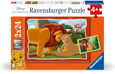 Ravensburger Kinderpuzzle 12001029 - Kreis des Lebens - 2x24 Teile Disney König der Löwen Puzzle für Kinder ab 4 Jahren