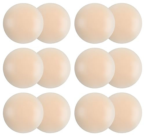 AMFLOWER 6 Paar Nipple Covers Invisible Nipple Covers for Women Nipple Pasties Reusable Pasties Nipple Covers Pack, Beige, A-D(Beige)