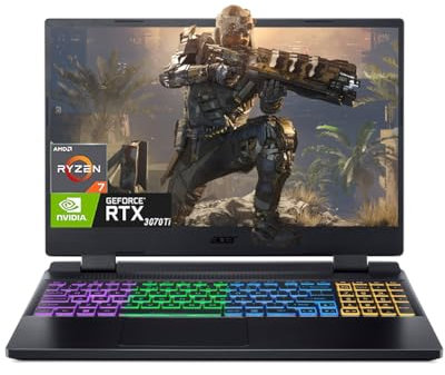 acer 2023 Nitro 5 Gaming Laptop, 15.6 QHD 165Hz IPS Display, AMD Ryzen 7 6800H Processor, NVIDIA GeForce RTX 3070 Ti, 32GB DDR5 RAM, 2TB SSD, Wi-Fi 6E, Backlit Keyboard, Windows 11 Home