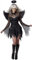 Disfraces de mujer de Halloween Black Bat Fallen Angel Devil Vampire Witch Dress Accesorios de Cosplay para adultos