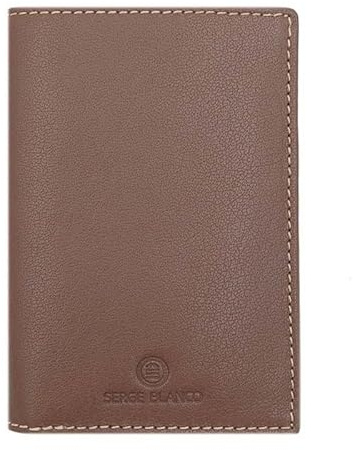 Serge Blanco - Portefeuille en Cuir Homme Marfa - Cognac - 9,5 x 13,5 x 1 cm - Marron