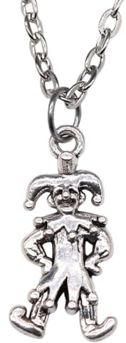 XLTEAM Unisex Halskette Anhänger Damen Harlekin Anhänger Halskette Einfache Vintage Mode Clown Lustige Menschen Schmuck Geburtstagsgeschenke