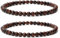 Landorilo 2 Bracelets en Pierres Naturelles pour Homme et Femme, Faits de Pierre Rondes de 4mm, Yoga Élastique, Bracelet Porte Bonheur(2R Œil De Tigre Rouge)