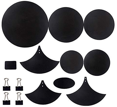 Drum Mute Pads, 14-teiliges Drum-Zubehör, Drum-Schalldämpfer, mit Drum Head Pad, Becken Mute Pad, Binder Clip, Gürtelmatte, Ellipse Pad, Zur Reduzierung des Schlagzeugklangs
