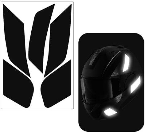 5 pcs Reflektierende Aufkleber für Motorradhelm, Hohe Sichtbarkeit und Sicherheit Technologie, Passend für Verschiedene Helmmodelle, Racing-Design