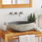 Xichuzi Waschbecken Flussstein Oval 45-53 cm, Aufsatzwaschbecken, Bathroom Sink, Waschtisch, Aufsatzbecken, Ablaufgarnitur - 146214