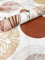 PVC Tischdecke Herbst BRAUN Wachstuch Eckig Länge & Breite wählbar abwaschbare Tischdecke Herbstmotiv Kreise, Größe:130 x 200 cm