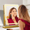 MantoLite Schminkspiegel Tischspiegel Hollywood spiegel Kosmetikspiegel Schminkspiegel mit Beleuchtung Spiegel mit Licht LED Golden 40x47cm für Make Up