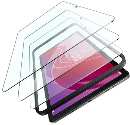Guretok Paquete de 3 protectores de pantalla para Lenovo Tab M11 con marco de fácil instalación, vidrio templado 9H para Lenovo Tab M11, película transparente HD, antiarañazos, resistente a los