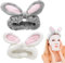 2 Stück Haarband Kosmetik, Spa Stirnband Damen, Hasenohren Make Up Stirnbänder, Elastische Haarband Dusche für Damen, Korallenvlies Waschen Gesicht Kopfwickel für Dusche Hautpflege Sport Yoga