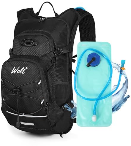 Hydration Backpack 18L Hiking Water Backpack with 2L Water Bladder for Men Women, Hydration Pack for Cycling Running Biking, Black