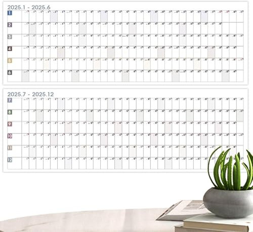 2025 Yearly Wall Calendar, 12-Month Wall Calendar, Annual Yearly Planner Calendar, 2025 Full Year Calendar, Monthly Wall Calendar 2025,Large Poster Calendar, Date Work Planning Calendar,