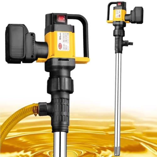 GJBMXSM 1000-W-ölfasspumpe, Wiederaufladbar, Bürstenloser Motor, 12.000 U/Min, 7 M Förderhöhe, Maximaler Durchfluss 130 L/Min, Kraftstofftransferpumpe Für Diesel/Getriebeöl,PVDFChemicalTube