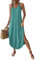 Chicrise Sommerkleid Damen V Ausschnitt Lang Maxikleid Blumen Sommer Strandkleid Oversize Elegant Türkis Groß 42-44