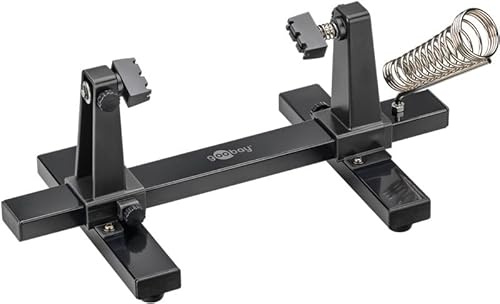 goobay Support de platine avec support de fer à souder - Support de soudure pour circuits et pièces jusqu'à 18 cm - Contrôle parfait de la soudure - Flexible réglable - Pour professionnels et amateurs