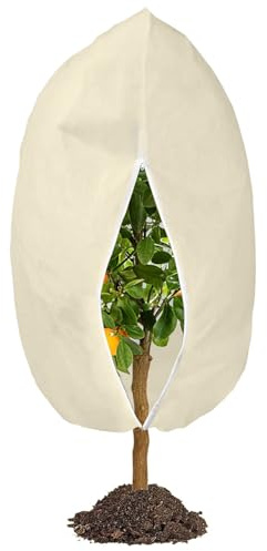 MYOWELL 【Sonderpreis】 Pflanzenschutz Winter - 80x100cm Winterschutz für Pflanzen, Lichtdurchlässig und Atmungsaktiv für Winterschutz für Kübelpflanzen wie Oliven & Palmen (Beige)
