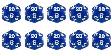 D20 Polyedrische Würfel für Tischspiele, DND RPG, 10 Stück, Blau