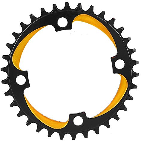 34T 104BCD Aluminiumlegierung Single Speed Mountain Road Bike Kurbelrad Ring Kettenblatt (Schwarzes Gold)