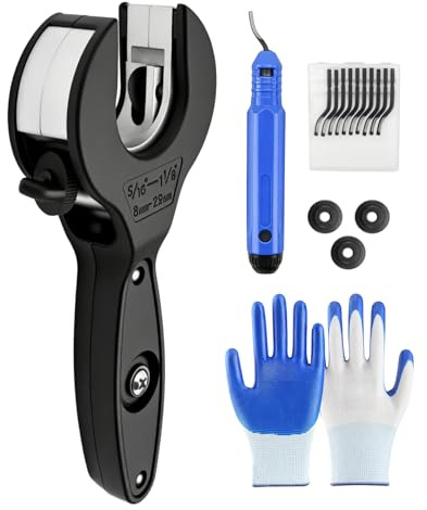 Coupe Tube Cuivre 8-29 Mm, Kit Coupe-Tube À Cliquet, Coupe-Tube À Cliquet Avec Une Paire De Gants, 3 Lames, Un Couteau De Coupe, 10 Accessoires De Coupe Pour Tubes En Acier Inoxydable Et Cuivre