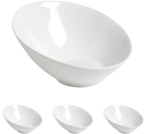 Cosy & Trendy HB0032 Saladier en porcelaine-Blanc-D21,8XH10CM (Lot de 4)