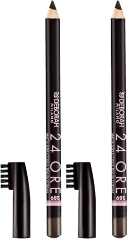 Deborah Milano - 24 Ore Matita Sopracciglia, 289 Brunette, Matita con Scovolino a Lunga Tenuta, Dona un Finish Naturale e Definito, 1.2 gr (Confezione da 2)