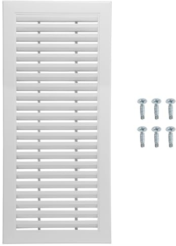 sourcing map Aluminum Air Vent Cover (500x250mm) - Rectangle Ventilation Grille Louvered Ventilation Cover for Cabinet Closet Door Wardrobe HVAC Vent (Ducting Openings: 445 x 195mm), White
