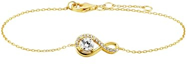 Julie Julsen JJBR34530-2G Damen Armband INFINITY Sterling-Silber 925 Gold weiß Zirkonia 19 cm