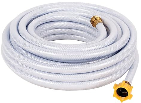 Camco TastePURE 25-Ft - RV Drinking Water Hose - Contains No Lead, No BPA & No Phthalate - Features Reinforced Design & Crafted of PVC - 1/2” Inside Diameter, Made in the USA (22733)