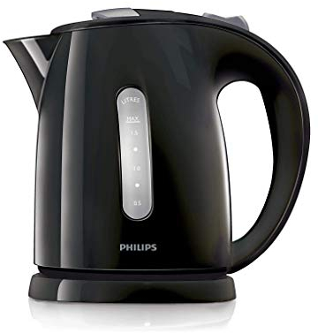 Philips HD4646/20 Serie Wasserkocher (1,5 Liter, 2400 Watt, Anti-Kalk), schwarz