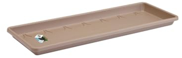 Elho Barcelona Balconnière Soucoupe 90 - Soucoupe pour Balcon & Extérieur - Ø 85.3 x H 2.8 cm - Marron/Taupe