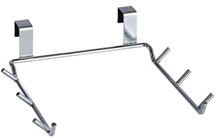 WENKO Tür-Müllbeutelhalter, Halterung für Mülltüten zum Einhängen an Schublade und Schranktür, geeignet für Badezimmer und Küche, ohne Bohren, aus verchromten Metall, 24 x 24,5 x 15 cm