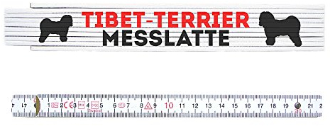 ZOLLSTOCK Metermaß TIBET-TERRIER MESSLATTE Hunde Maßstab witziges Geschenk