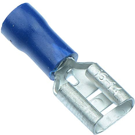 100 x Blue 6.3mm Female Insulated Crimp Spade Connector 14-16AWG Wire Cable Electrical