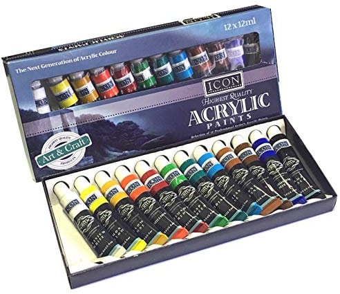 Icon Acryl 12 x 12 ml Malen Röhren (12 ASST Farben)