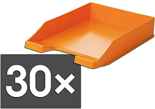 HAN Briefablage Klassik, 30 STÜCK Schreibtisch Organizer, Bürobedarf, Ablagefächer, Büromaterial, Briefkorb, Dokumentenablage, bis Format A4/C4, 1027-X-51, orange