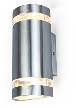Edelstahl Außenwandleuchte FOCUS mit LED Leuchtmittel, Fassadenbeleuchtung, Up- & Downlight