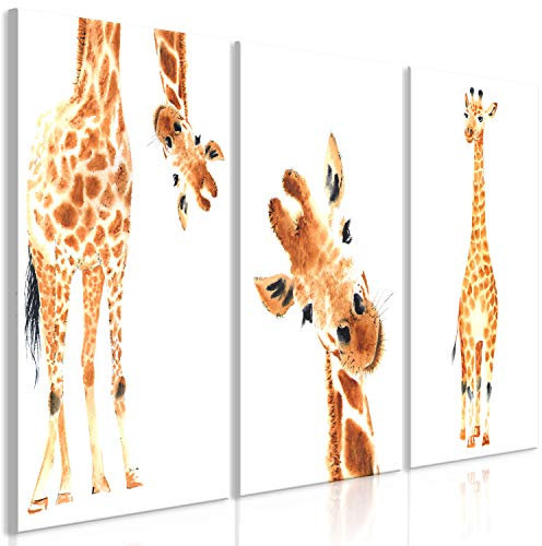 murando - Wandbilder XXL Giraffe 60x30 cm Vlies Leinwandbild 3 Teilig Kunstdruck modern Wandbilder XXL Wanddekoration Design Wand Bild - Tier weiß g-B-0079-b-e