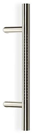 Haustürgriff Ø 32 mm/BA 300 mm/L 500 mm / 45° Sockel/echt Edelstahl V2A Stossgriff Ziehgriff von SO-TECH®