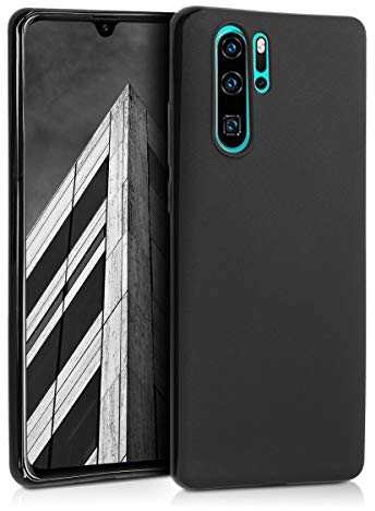 kwmobile Hülle kompatibel mit Huawei P30 Pro Hülle - weiches TPU Silikon Case - Cover geeignet für kabelloses Laden - Schwarz matt