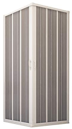 Forte BXF105001 Mampara de Ducha Flex Plegable Angular, 80 x 120 x 185 cm, reducible, Color Blanco, 80x120 cm